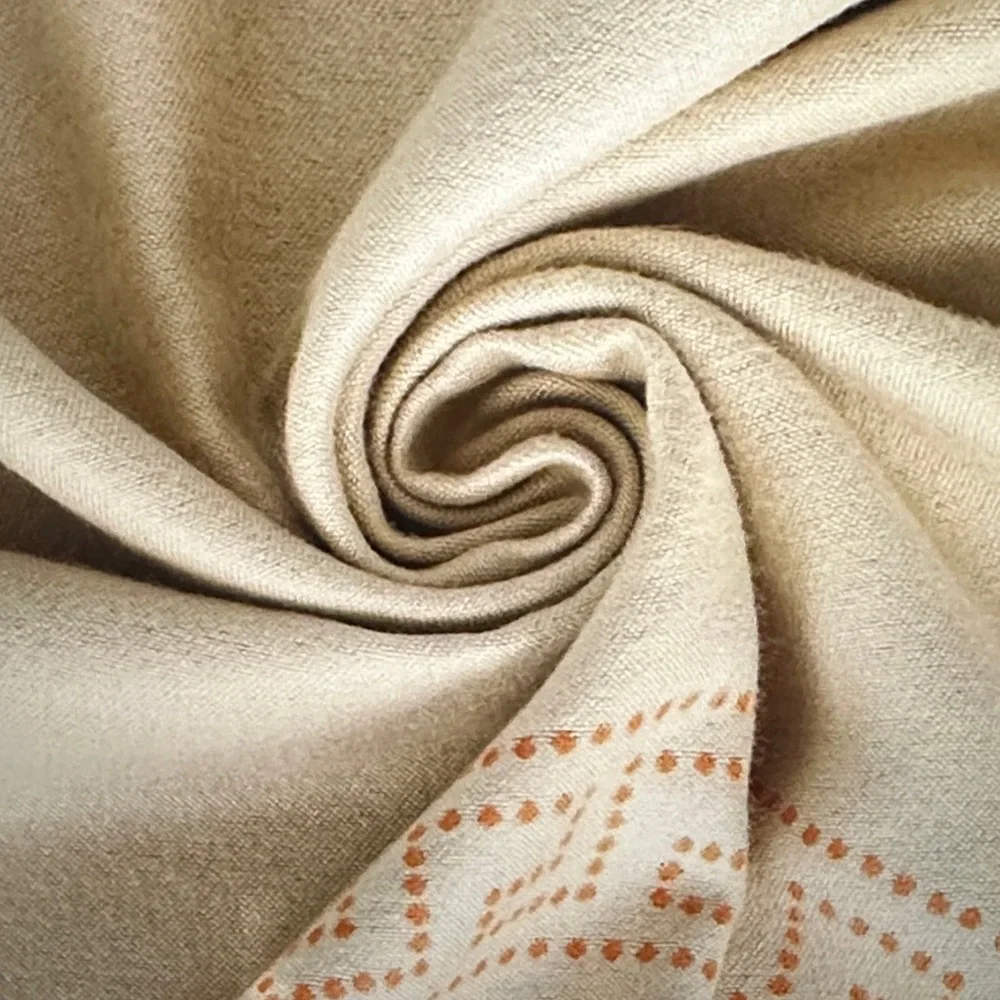 Women’s Elegant Horse Print Shawl with Orange Accents